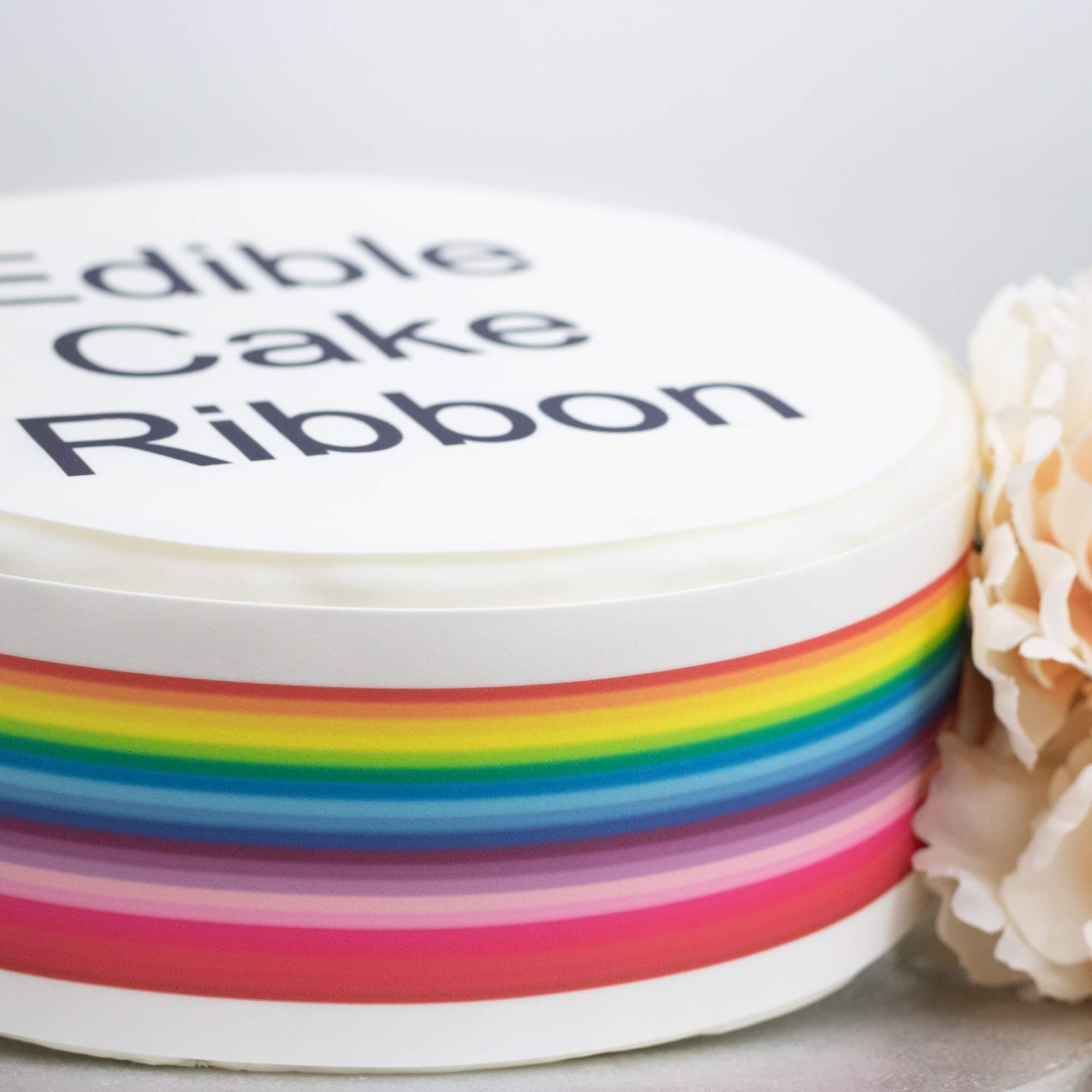 Bright Rainbow Edible Icing Cake Ribbon / Side Strips