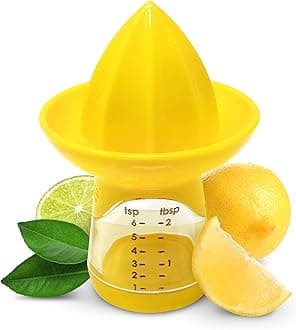 Joie FreshPress Citrus Juicer, Manual Lemon and Lime Squeezer, Yellow, 1 count