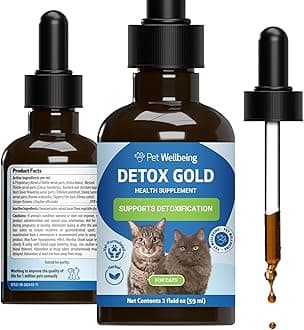 Pet Wellbeing Detox Gold For Cats - Natural Detoxification Support For Cats - 2 oz (59 ml)