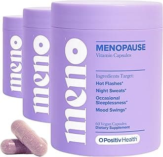 O Positiv MENO Vitamins for Menopause - Hormone-Free Menopause Supplement for Women - Black Cohosh & Ashwagandha KSM-66 - Helps Relieve Hot Flashes, Night Sweats, Mood Swings - 30 Servings (Pack of 3)