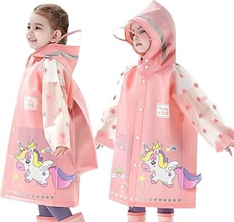 Kids Raincoats for Girls Boys Waterproof Rain Jacket Cartoon Unicorn Children Toddler Rain Wear Children Rain Poncho 4XL Size 13-14 Years