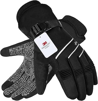 MOREOK Mens Winter Gloves,Cold Weather Gloves for Women Touch Screen Glove Water Resistant Windproof Warm Gloves for Driving Running Cycling
