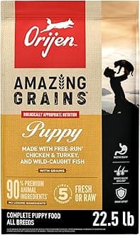 Amazing Grains High Protein Dry Dog Food Puppy Recipe 22.5lb Bag