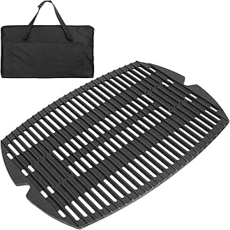 BBQ-PLUS 7582 Cast Iron Cooking Grate for Weber Baby Q Series Parts Q1000 Grill Accessories Q100 Q120 Q1200 Sreies,Grill Grate Replacement for Weber 386001 386002,17 x 12.7 with Carry Bag