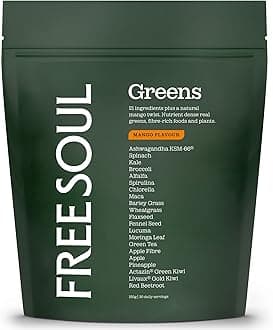 Greens | 21 Advanced Greens, Superfoods, and Adaptogens Including KSM-66 Ashwagandha, Vegan & Gluten-Free, Advanced Natural Formula | UK Made | 30 Servings | Mango Flavour