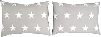 Kids Pillow Cases 2 Pack - Grey and White Stars - Reversible Pillow Covers for Boys & Girls Duvet Cover Sets or Kids Travel Pillow - Pair of Childrens Pillowcases (Extra) - 50x75cm