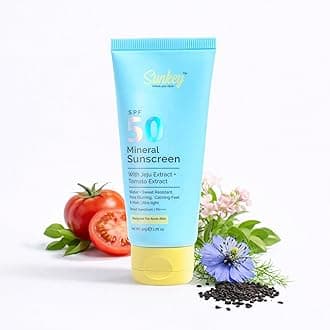 100% Mineral Sunscreen SPF 50 PA++++ | Zinc & Titanium Dioxide | Tomato & Jeju extract, Red Algae | Broad Spectrum UVA/B | No White Cast, Matte Finish | Normal, Oily, Dry Skin Types | 50g