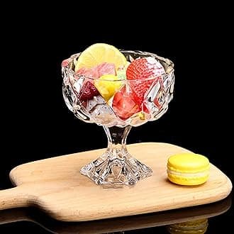 300ML Ice Cream Glasses Cups Dishes for Desserts, Milkshake ,Fruit,Sundae, Jellies and Pudding Glass Serving Bowls, Perfect for Home, Restaurants and Parties Dishwasher Safe