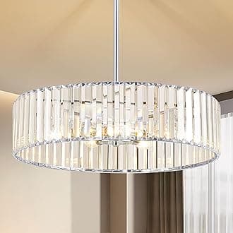 Crystal Chrome Semi Flush Mount Ceiling Light Modern Hallway Light Fixture Metal Close to Lamp for Kitchen Living Room Bathroom Entryway Bedroom(19.68 inch)