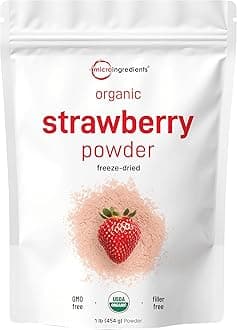 - Organic Strawberry Powder, 1 Lb | 100% Natural Fruit Powder | Freeze-Dried Strawberries Source | No Sugar & Additives | Great Flavor for Drinks, Smoothie, & Beverages | Non-GMO & Vegan Friendly