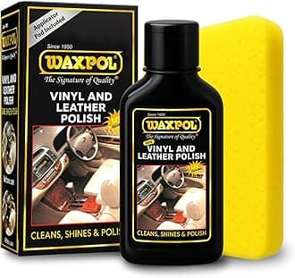 Waxpol Vinyl & Leather High Shine Polish 125 ml for Car & Bike Seats, Dashboard & Leather Accessories