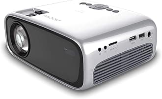 Philips Projection Philips NeoPix Easy Mini Projector Professional Portable for Home / Business - 80 "1080p FHD LED Stereo Speakers 2600 lumens Total Connectivity HDMI USB MicroSD (20 years duration)