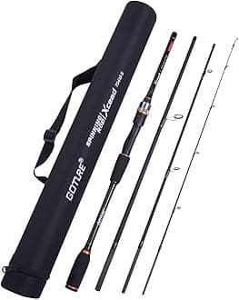 Travel Fishing Rods, 4 Piece Fishing Pole with Case/Bag, Casting/Spinning Rod,Ultralight Fishing Baitcasting Rod 7ft for Saltwater Trout, Bass, Walleye, Pike