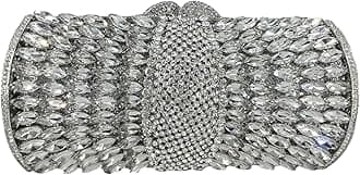 Boutique De FGG Sparkly Crystal Clutch Purse for Women Evening Bags with Spikes Wedding Party Rhinestone Clutch Handbag,Mini