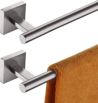 KOKOSIRITowel Holder Bathroom Accessory Towel Bar for Bath Kitchen Necklace Holder 32 Inch, 2 Pack Brushed Nickel Stainless Steel B4005BR-L32-P2Recycled Claim Standard Blended