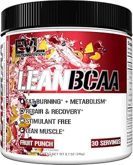 Nutrition LeanBCAA, BCAA’s, CLA and L-Carnitine, Stimulant-Free, Recover and Burn Fat, Sugar and Gluten Free, 30 Servings (Fruit Punch)