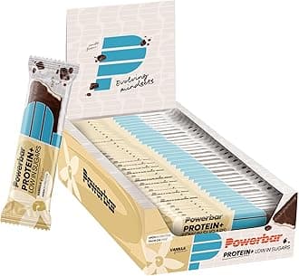 Powerbar - Protein Plus - Low Sugar - Vanilla - 30x35g - Bars with only 107 calories - Fitness bars with fibre