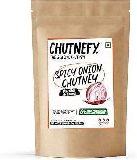 Chutnefy Spicy Onion (Kara) Chutney | 250g Freeze-Dried Instant Dry Mix | Just Add Water to Make 20+ Servings (1000 g) | 0% Preservatives or Additives