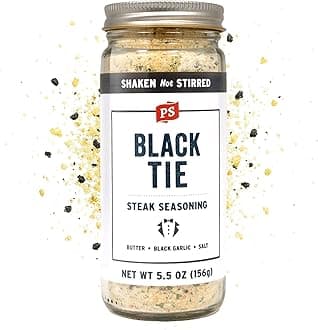 PS Seasoning Black Tie - Garlic Butter Seasoning & Gourmet Steak Spice Blend - All-Purpose Seasonings and Spices for Cooking Prime Cuts, Burgers, Pork, Chicken, Potatoes, Veggies