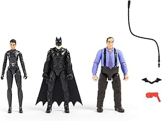 Batman 3-Pack with Exclusive 4' Batman, Selina Kyle, The Penguin Action Figures, 3 Accessories