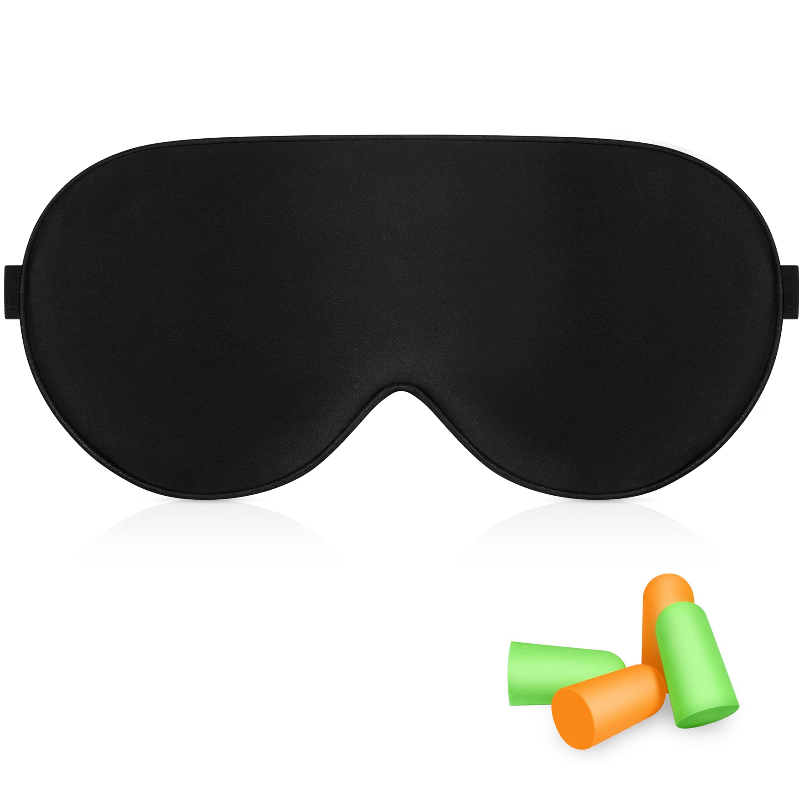 Gritin Silk Sleep Mask, Eye Mask for Sleeping, Light-Blackout Design Ultra Soft & Comfortable, 100% Natural Silk Sleeping Eye Blinder with Adjustable Strap and Ear Plug for Men&Women/Travel Essentials