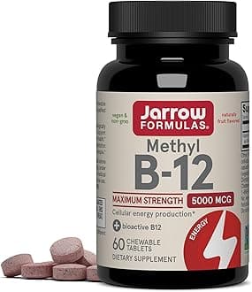 Jarrow Formulas Methylcobalamin (Methyl B12), Supports Brain Cells, 5000 Mcg, 60 Lozenges