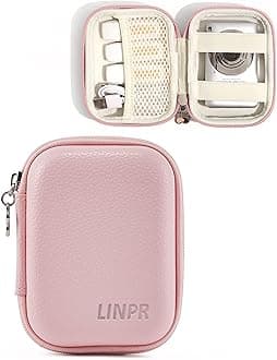 Digital Camera Case for CAMKORY, KODAK PIXPRO FZ45/FZ55, Canon IXUS 285 HS, Lecran, Small Travel Compact Camera Holder with Mesh Pocket for Accessories SD Card (Pink)