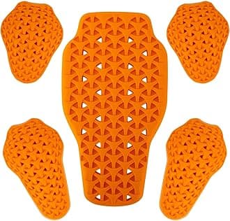 PSLER CE Level 1 Certified Motorcycle Armor Back Pad and CE Level 2 Certified Elbow and Shoulder Protection Pads Set,Motorcycle Armor Back Protector Inserts for Motorcycle Jackets,5PCS