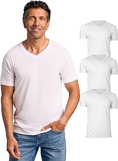True Classic Mens V Neck T Shirts – Soft, Fitted Undershirts for Men Pack – Mens Undershirts – Cotton Blend, Tag-Free