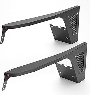 for TJ LJ Flat Front Fender Flares Compatible with 1997-2006 Jeep Wrangler TJ & 2004-2006 Jeep Wrangler LJ, 2-Piece Off-Road Heavy Duty Steel Wheel Fenders Kit (Textured Black)