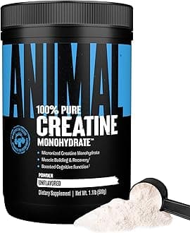- Animal Creatine Monohydrate Powder - Micronized Creatine for Women and Men, Supports Muscle Growth, Strength, Endurance, Recovery and ATP Production, Gym & Workout Supplements - Unflavored, 500g