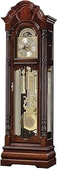 Howard Miller Winterhalder II Floor Clock, Wood Finish Decor with Illuminated Case - Analog Display Triple-Chime Movement Cable Driven, Moon Arch Vertical Home Decor for Bedroom & Living Room