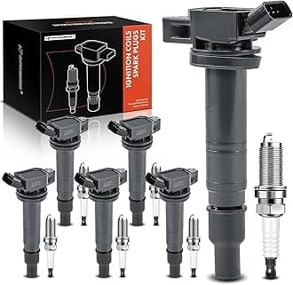 A-Premium Set of 6 Ignition Coil Pack and Iridium Spark Plugs Compatible with Toyota 4Runner 2003-2009, Tundra 2005-2011, 4.0L