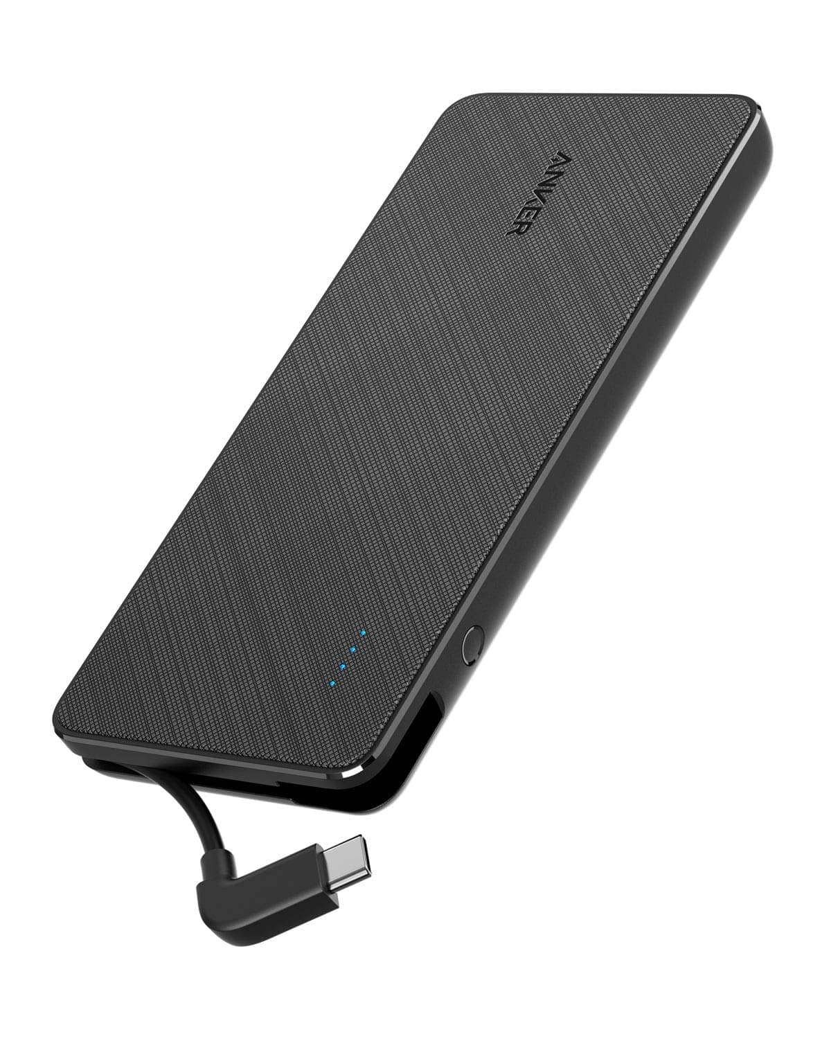 Anker PowerCore+ 10000 with Built-in USB-C Cable Portable Charger 10000mAh Power Delivery (18W) Power Bank High-Speed for Samsung S10 / Note 10, Pixel 3 / 3XL, iPad Pro 2018, and More