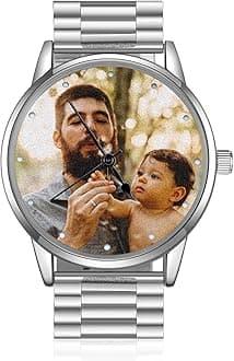 - Personalized Photo Watch for Men Custom Engraved Name Picture Watch Stainless Steel Wrist Watch Unique Gift for Dad, Husband
