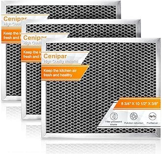 97007696 Range Hood Filter Charcoal Odour Filter for Range vent hood (8 3/4" X 10 1/2" X 3/8")-3 Pack