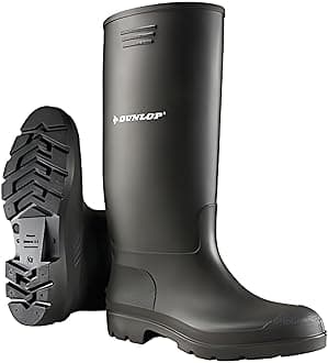 Pricemastor – Classic Waterproof Wellies for Men and Women – Lightweight and CE Certified – Durable PVC Wellies for Work & Leisure – Black – UK Sizes 2.5 to 13