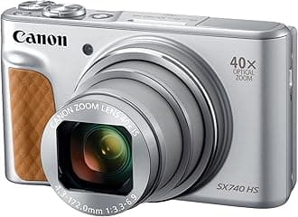 2956C002 PowerShot SX740 Digital Camera w/40x Optical Zoom & 3 Inch Tilt LCD - 4K VIdeo, Wi-Fi, NFC, Bluetooth Enabled (Silver)