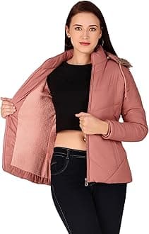 Brazo Girls and Women's Puffer Regular Fit Bomber Jacket For Winter Wear | Hooded Neck | Full Sleeve | Zipper | Casual Jacket For Woman & Girl | Western Stylish Jacket For Women