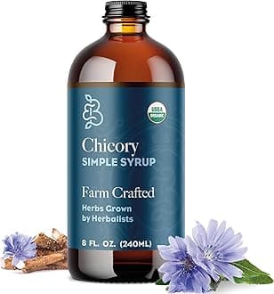 - Bluestem Botanicals Organic Chicory Simple Syrup, 8 oz, Cocktail and Mocktail Mixer for Drinks, Non-Alcoholic