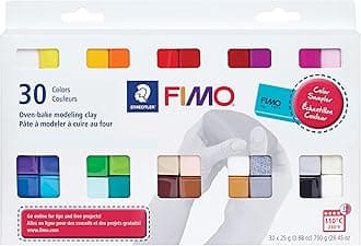 Staedtler FIMO Soft Polymer Clay - Oven Bake Clay for Jewelry, Sculpting, Crafting, 30 Pieces, Assorted Colors, 8023 C30