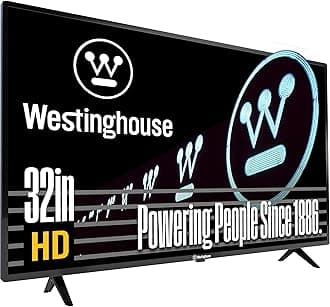 Westinghouse 32 Inch TV, HD LED Small Flat Screen Non-Smart Television, Works with Fire Stick, Roku, Apple TV, TiVo, Xumo, and Streaming Devices