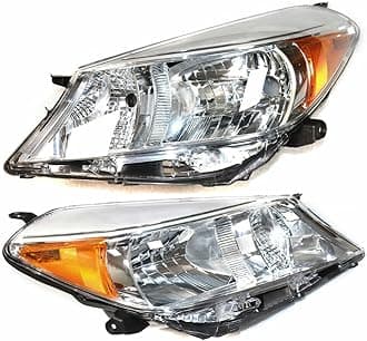 Headlamp Assemble For 2012 2013 2014 Toyota Yaris L/LE Hatchback Headlights Headlamps Halogen Headlight Headlamps Front Head Lights Lamps Replacement (Right & Left)