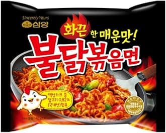 Buldak Chicken Stir Fried Ramen Korean Ramen (Original, 5 Pack)