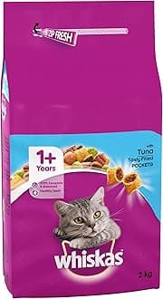 Whiskas 1+ Complete Dry Cat Food for Adult Cats, Tuna, 2 kg