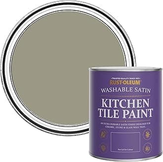 Rust-Oleum Grounded Water-Resistant Kitchen Tile Paint in Satin Finish - Grounded 750ml