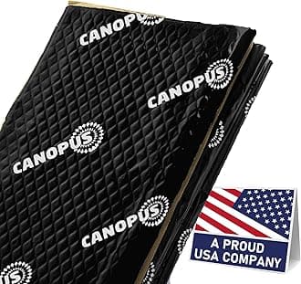 CANOPUS Sound Deadening Mat for Cars, 50 mil 10 sqft, Pack of 10 Sheets, Butyl Sound Deadener Mat, Audio Car Sound Dampening Material for Car Trunk, Door, Floor and Ceiling, Black
