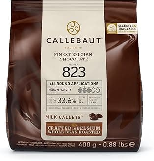 823 Finest Belgian Milk Chocolate Couverture Callets 33.6% Cocoa 400g