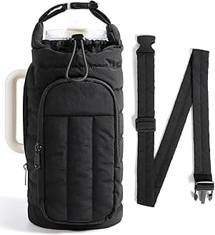 BAGSMART Water Bottle Holder Bag with Strap, 40/32 oz Crossbody Bag Gym Accessories, Sling Purses for Women