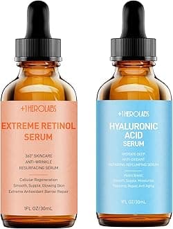 Face Serum Set – Retinol Serum & Hyaluronic Acid for Face – Anti Aging Skin Care Set for Women – Firm, Wrinkle Smoothing
